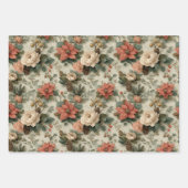 Elegant Christmas Peach and Cream Floral Gift Geschenkpapier Set (Vorderseite 2)