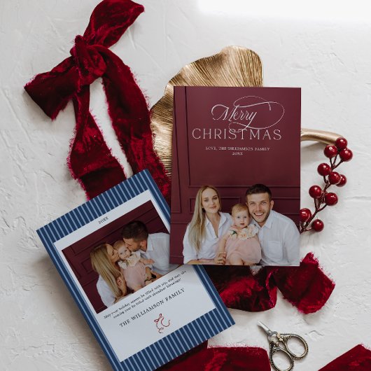 Elegant Christmas Photo Card Einladung