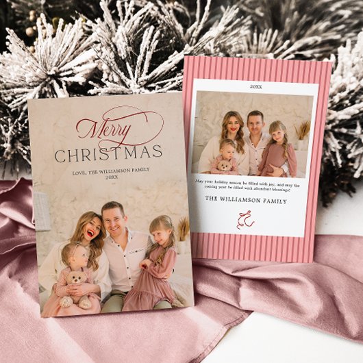 Elegant Christmas Photo Card Einladung