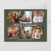 Elegant Christmas Photo Collage Feiertagspostkarte (Vorderseite)