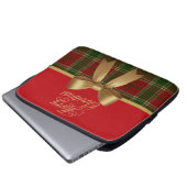Elegant Christmas Plaid Collection with Gold Bow Laptopschutzhülle (Vorne Knopf)
