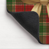 Elegant Christmas Plaid Collection with Gold Bow Mousepad (Ecke)