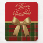 Elegant Christmas Plaid Collection with Gold Bow Mousepad (Vorne)