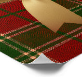 Elegant Christmas Plaid Collection with Gold Bow Poster (Ecke)