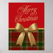 Elegant Christmas Plaid Collection with Gold Bow Poster (Vorne)