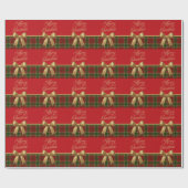 Elegant Christmas Plaid Wrapping Paper Geschenkpapier (Flach)