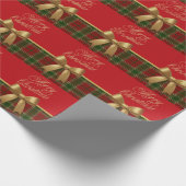 Elegant Christmas Plaid Wrapping Paper Geschenkpapier (Ecke)