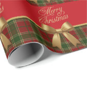Elegant Christmas Plaid Wrapping Paper Geschenkpapier (Rolleneckpunkt)