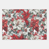 Elegant Christmas Pointsettias Geschenkpapier Set (Vorderseite)