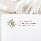 Elegant Christmas red Berries Return Address (Insitu)