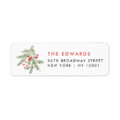 Elegant Christmas red Berries Return Address (Vorne)