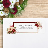 Elegant Christmas Red Damask Floral