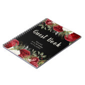 Elegant Christmas Red Flowers Birthday Guest Book Notizblock (Linke Seite)