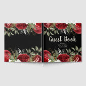 Elegant Christmas Red Flowers Birthday Party Gästebuch (Voll)