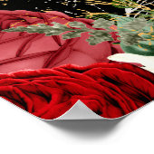 Elegant Christmas Red Flowers Birthday Party Poster (Ecke)