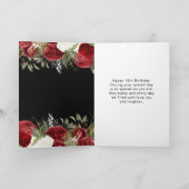 Elegant Christmas Red Flowers Sweet Sixteen Karte (Innenseite)