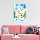 Elegant Christmas Reindeer  Leinwanddruck (Insitu (Wohnzimmer))