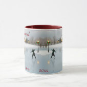 Elegant Christmas scene featuring ice skaters Tasse (Zentrum)