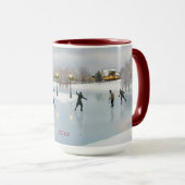 Elegant Christmas scene featuring ice skaters Tasse (VorderseiteRechts)