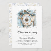 Elegant Christmas Script Dinner/Party Invitation Einladung (Vorne/Hinten)