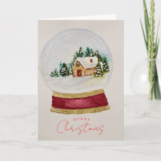 Elegant Christmas Snow Globe Greeting Card Karte (Vorderseite)