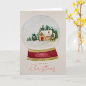 Elegant Christmas Snow Globe Greeting Card Karte (Gelbe Blume)