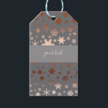 Elegant Christmas snowflake pattern rose gold Geschenkanhänger<br><div class="desc">Modern Christmas Design Featuring Falsch rosa gold-snowflake pattern.</div>