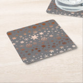 Elegant Christmas snowflake pattern rose gold Rechteckiger Pappuntersetzer (angewinkelt)