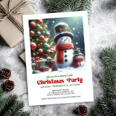Elegant Christmas snowman invite kids editable Einladung