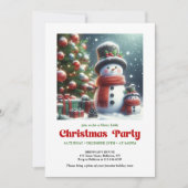Elegant Christmas snowman invite kids editable Einladung (Vorderseite)