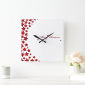 Elegant Christmas Star Wall clock Quadratische Wanduhr (Zuhause)