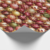 Elegant Christmas Tree Baubles Decorations Holiday Geschenkpapier (Ecke)