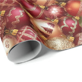 Elegant Christmas Tree Baubles Decorations Holiday Geschenkpapier (Rolleneckpunkt)