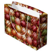 Elegant Christmas Tree Baubles Decorations Holiday Große Geschenktüte (Rückseite Schrägansicht)