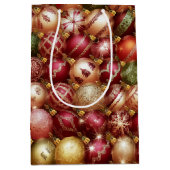 Elegant Christmas Tree Baubles Decorations Holiday Mittlere Geschenktüte (Vorderseite)