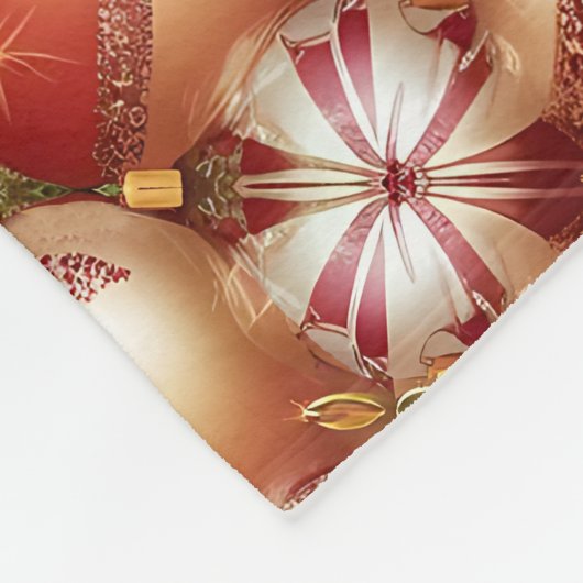 Elegant Christmas Tree Baubles Fleecedecke (Ecke)