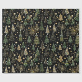 Elegant Christmas Tree black Holiday Geschenkpapier (Flach)