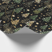 Elegant Christmas Tree black Holiday Geschenkpapier (Ecke)