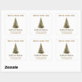 Elegant Christmas Tree Candle Labels Quadratischer Aufkleber (Blatt)
