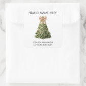 Elegant Christmas Tree | Candle Labels Quadratischer Aufkleber (Tasche)