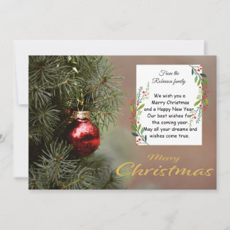 Elegant Christmas Tree Card With Modern Ornaments Karte