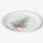 Elegant Christmas Tree & Custom Name Paper Plates Pappteller (Schrägansicht)