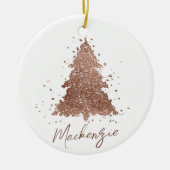 Elegant Christmas Tree | Glam Rose Gold Custom Keramik Ornament (Vorne)