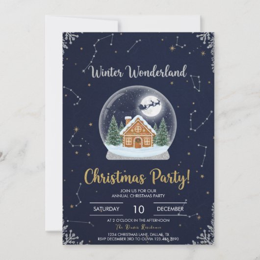 Elegant Christmas Tree Holiday Party Invitation Einladung (Vorderseite)