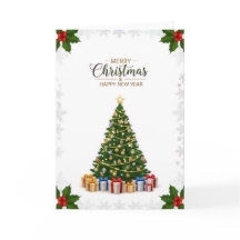 Elegant Christmas Tree & Holiday Wishes Card