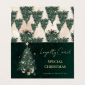 Elegant Christmas Tree Loyalty Card! Visitenkarten (Außenseite Aufgefaltet)