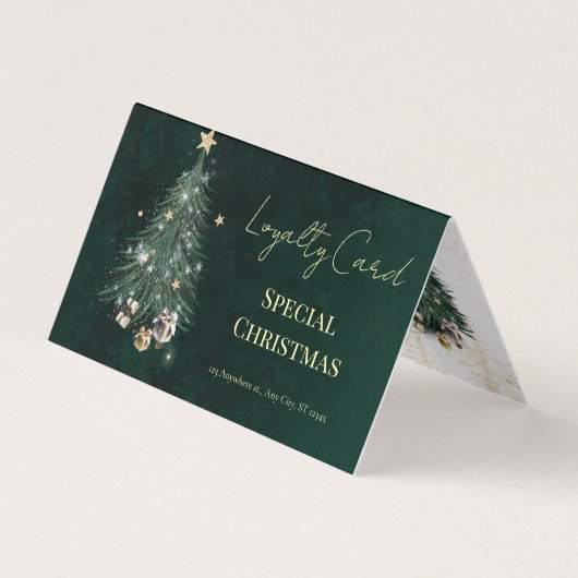 Elegant Christmas Tree Loyalty Card! Visitenkarten (Vorderseite)