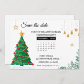Elegant Christmas Tree Mini Calendar Save The Date (Vorne/Hinten)