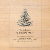 Elegant Christmas Tree Party Acryleinladungen (Vorderseite)