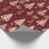 Elegant Christmas Tree Red Holiday Geschenkpapier (Ecke)